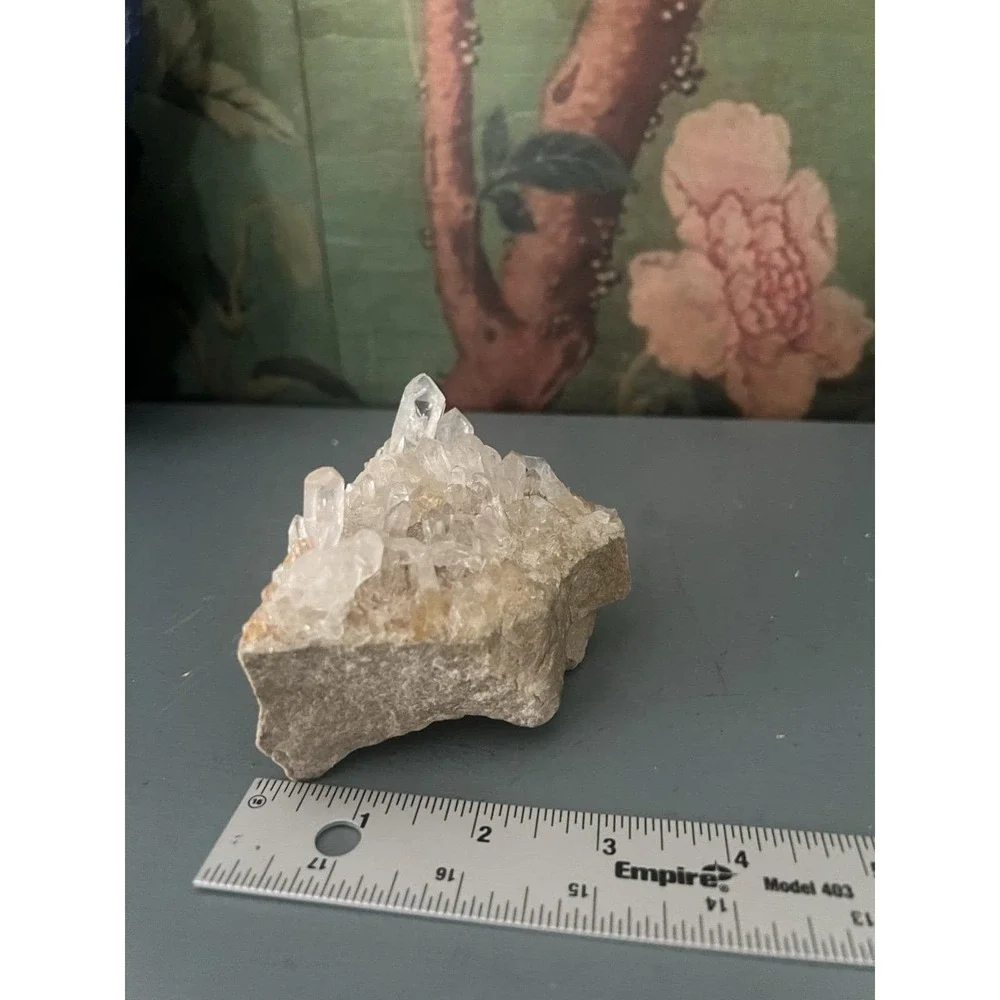 Natural Clear Quartz Crystal Cluster Rock on Matrix 3.5x2.5 Mineral Specimen